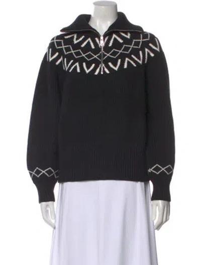 Pre-owned Varley Graphic Print Sweater In Black