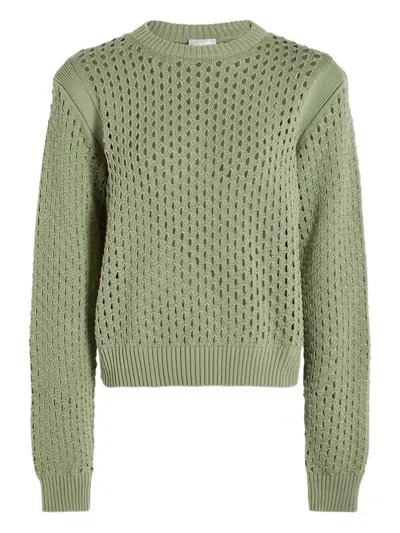 VARLEY HAINS OPEN-KNIT CREW-NECK SWEATER