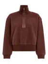 Varley Roselle Half Zip Fleece Deep Mahogany In Brown