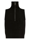 Varley Hally Half-zip Knit Vest In Black