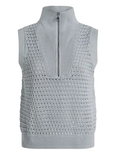 Varley Bains Half Zip Sweater Tank In Plein Blue