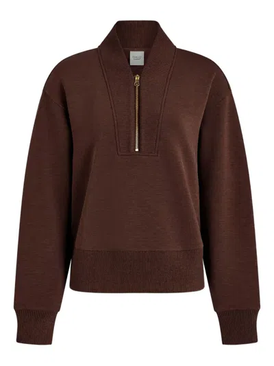 Varley Sally Half Zip Sweatshirt Coffee Bean Marl In Brown