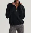 Varley Sian Cropped Half-zip Midlayer In Black In Black