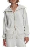 Varley Halley Zip Through Sweatshirt In Ivory Marl