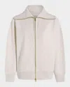 Varley Halley Zip Through Sweatshirt In Ivory Marl
