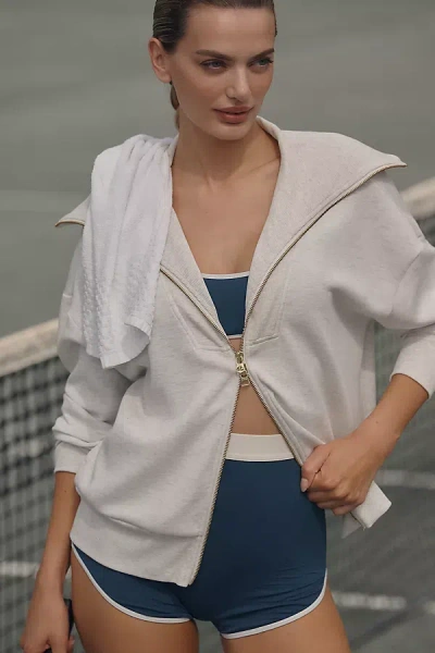 Varley Halley Zip-up Sweatshirt In White