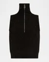 Varley Hally Half-zip Knit Vest In Black