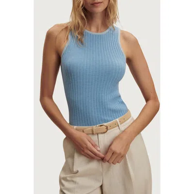 Varley Hanson Rib Knit Tank In Blue