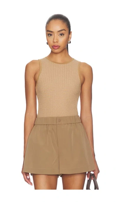 Varley Hanson  Rib Knit Tank Top In Mid Tan