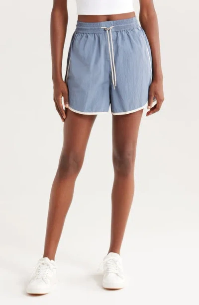 Varley Harmon High Waist Shorts In Blue