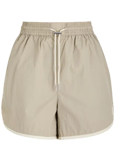 Varley Harmon Nylon Shorts In Beige