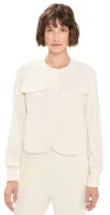 Varley Hartwell Button Through Sweat Jacket Pristine In Neutral
