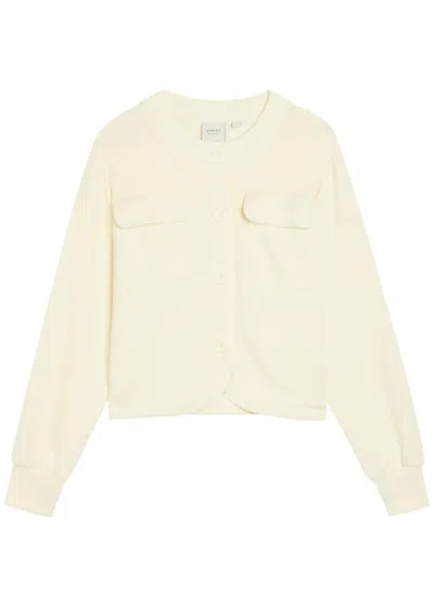 Varley Hartwell Button-through Stretch-jersey Cardigan In Neutral
