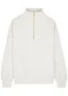 Varley Hawley Half-zip Stretch-jersey Sweatshirt In Ivory