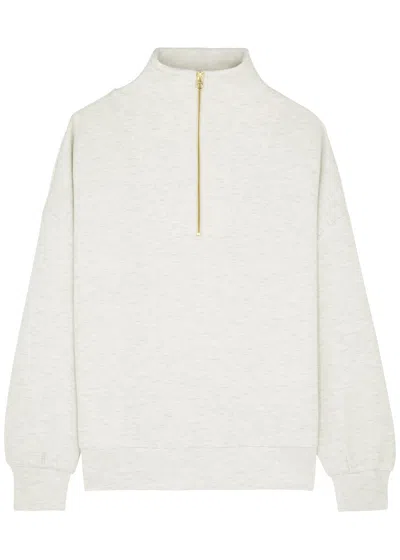 Varley Hawley Half-zip Stretch-jersey Sweatshirt In Ivory