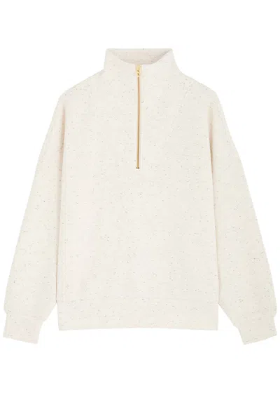 Varley Hawley Half-zip Stretch-jersey Sweatshirt In Ivory