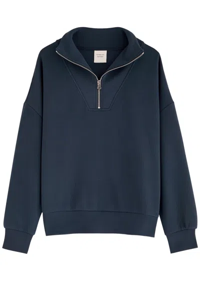 Varley Hawley Half-zip Stretch-jersey Sweatshirt In Navy
