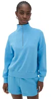 Varley Womens Azure Blue Hawley Half-zip Stretch-woven Sweatshirt Xl In Azure Blue