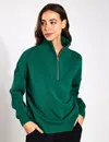 Varley Hawley Half Zip Sweatshirt Verdant Green In Green