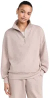 Varley Hawley Half Zip Sweat Taupe Marl In Taupe Marl