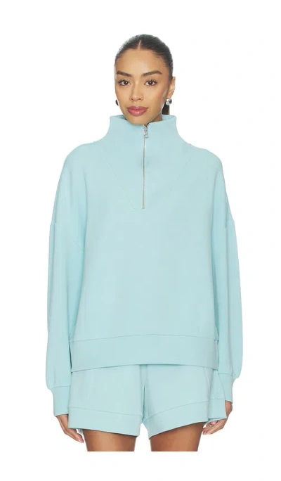 Varley Hawley Half Zip Sweater In Blue