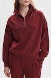 Varley Hawley Half-zip Sweatshirt In Burgundy
