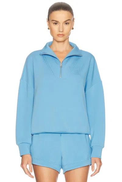 Varley Hawley Half Zip Sweatshirt In Azure Blue