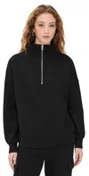 Varley Hawley Half-zip Stretch-jersey Sweatshirt In Black