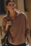 Varley Hawley Half-zip Sweatshirt In Brown