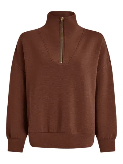 Varley Hawley Half-zip Sweatshirt In Brown