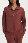 Varley Hawley Half-zip Sweatshirt In Brown