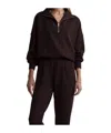 Varley Hawley Half Zip Sweatshirt In Brown