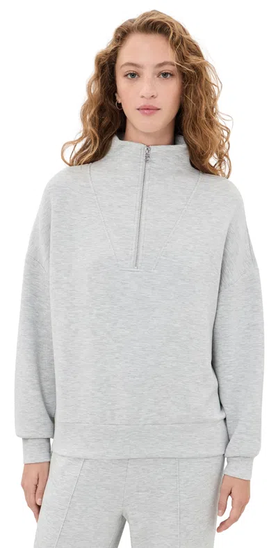 Varley Hawley Half Zip Sweatshirt Light Grey Marl