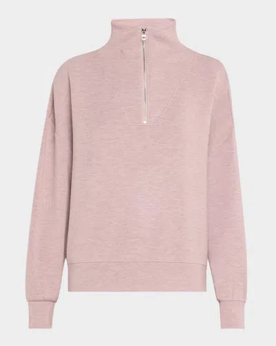 Varley Hawley Half-zip Sweatshirt In Mauve Marl