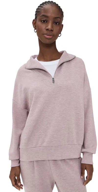 Varley Hawley Half Zip Sweatshirt Mauve Marl