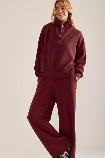 Varley Hawley Half Zip Sweatshirt In Burgundy