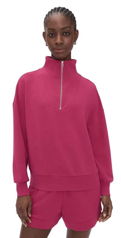 Varley Womens Rich Raspberry Hawley Half-zip Stretch-woven Sweatshirt In Pink