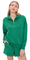 Varley Hawley Half Zip Sweatshirt Verdant Green In Green