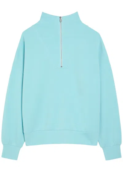 Varley Hawley Half-zip Stretch-jersey Sweatshirt In Blue