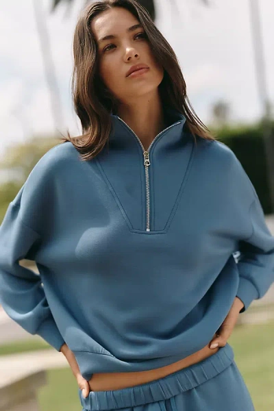 Varley Hawley Half-zip Sweatshirt In Blue