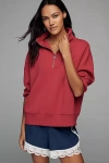 Varley Hawley Half-zip Sweatshirt In Burgundy