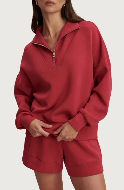 Varley Hawley Half-zip Sweatshirt In Burgundy