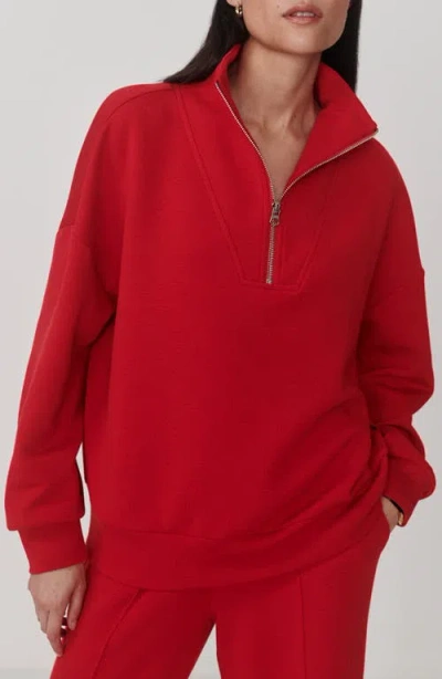 Varley Hawley Half-zip Sweatshirt In Red
