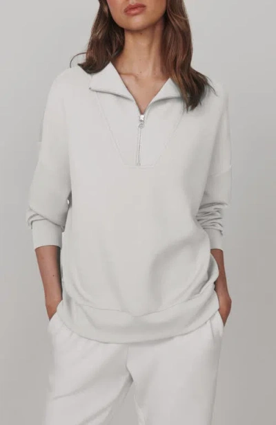 Varley Hawley Half-zip Sweatshirt In White
