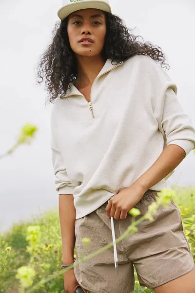 Varley Hawley Half-zip Sweatshirt In White