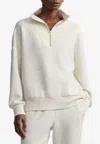 Varley Roselle Recycled Fleece Half-zip Sweater In Ivory
