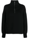 Varley Hawley Half-zip Stretch-jersey Sweatshirt In Black