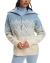 Varley Hedda Fair Isle Half Zip Pullover Ashley Blue In Blue