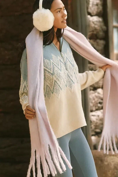 Varley Hedda Fairisle Half-zip Pullover Sweater In Blue