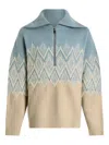 Varley Hedda Fair Isle Half Zip Pullover Ashley Blue In Blue